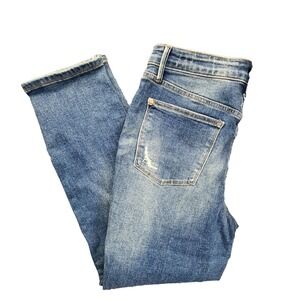 Judy Blue High Waist Slim Fit Tummy Control 13/31 Distressed Jeans Dark Blue